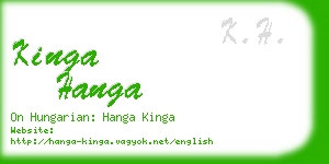 kinga hanga business card